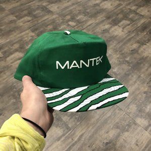 Vintage Mantek Snapback Hat‎ Green 90's KC Hats
